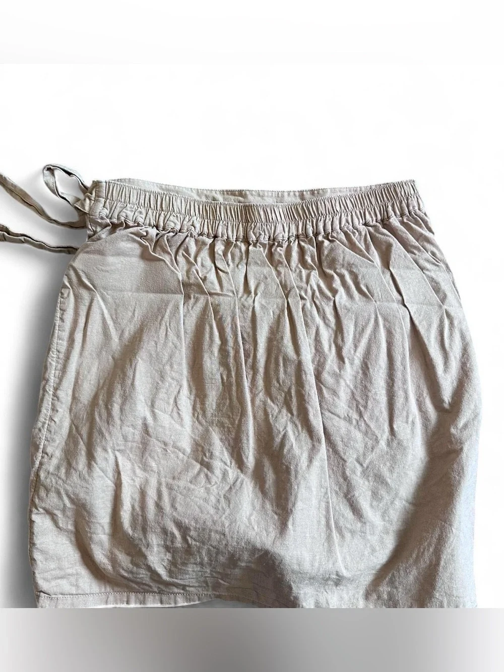 Beige mini wrap skirt
